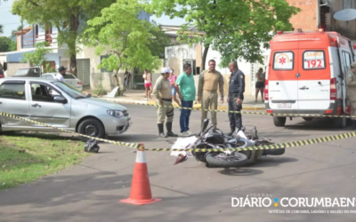 VÍDEO: Guarda municipal morre em acidente entre carro e motocicleta em MS