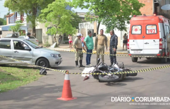 VÍDEO: Guarda municipal morre em acidente entre carro e motocicleta em MS